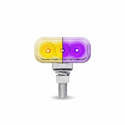 TLED-DRX1P Amber/Red Clearance Marker to Purple Auxiliary 1.5″ x 3″ Mini Double Face Rectangular Light with Reflector LEDs – 20 Diodes DOUBLE FACE Light Gray
