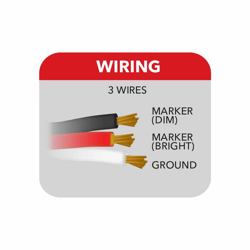 TLED-F17A Slim Marker 17" Flatline Amber LED (24 Diodes) MARKER Light Gray