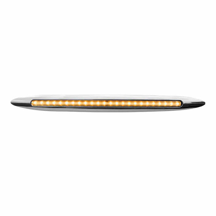 Light Gray Slim Marker 17" Flatline Clear Amber LED (24 Diodes) MARKER