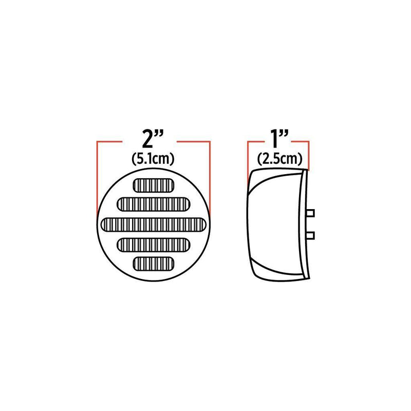 TLED-F2R 2" Flatline Red LED (9 Diodes) MARKER Black