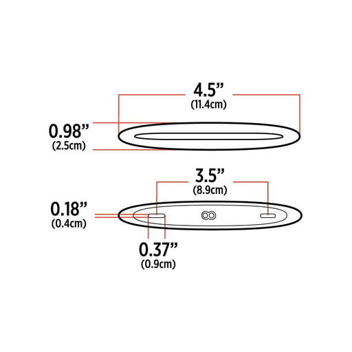 Antique White 4.5" X 1" Flatline Color Slim-Line White Marker LED (7 Diodes) SLIM FLATLINE