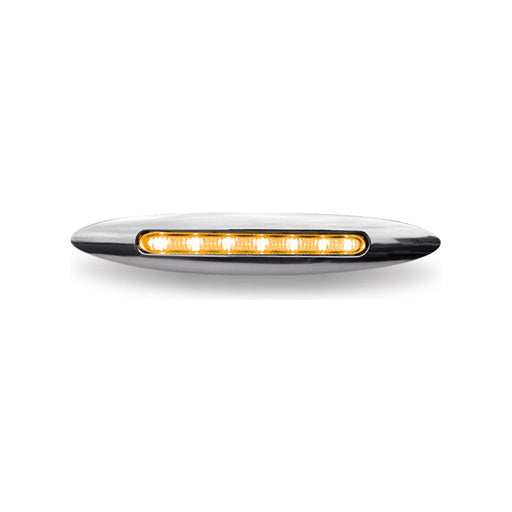 Light Gray 4.5" X 1" Flatline Clear Slim-Line Amber Marker LED (7 Diodes) SLIM FLATLINE