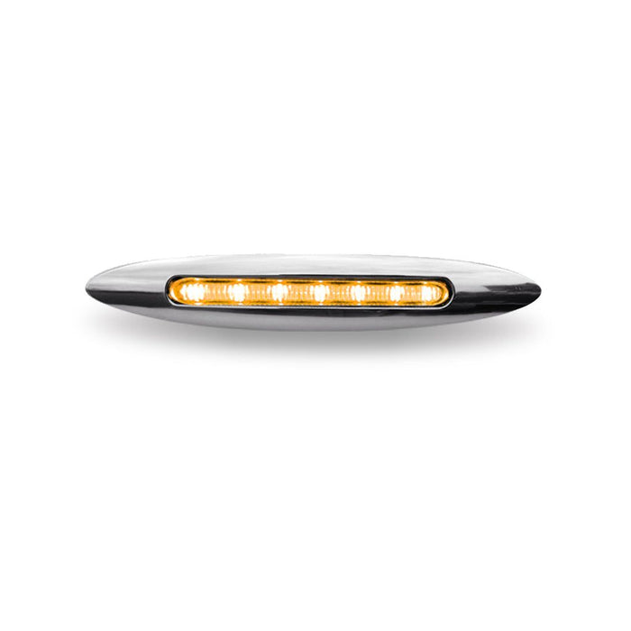 Light Gray 4.5" X 1" Flatline Clear Slim-Line Amber Marker LED (7 Diodes) SLIM FLATLINE