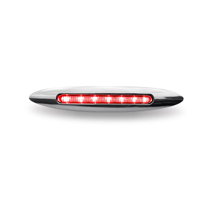 Light Gray TLED-F45CR 4.5X1" Flatline Clear Slim-Line Red Marker LED (7 Diodes) MARKER