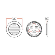 TLED-F4CR1 4" Flatline Flange Mount Clear Red LED (49 Diodes) 4" ROUND Light Gray