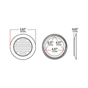 TLED-F4R1 4" Flatline Flange Mount Red LED (49 Diodes) 4" ROUND Light Gray