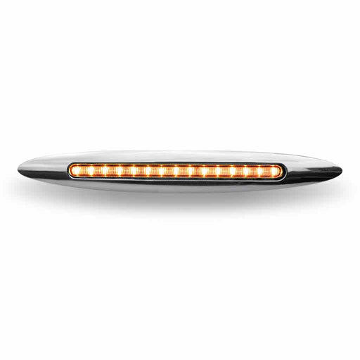 Light Gray 9" X 1" Flatline Clear Slim-Line Amber Marker LED (14 Diodes) SLIM FLATLINE