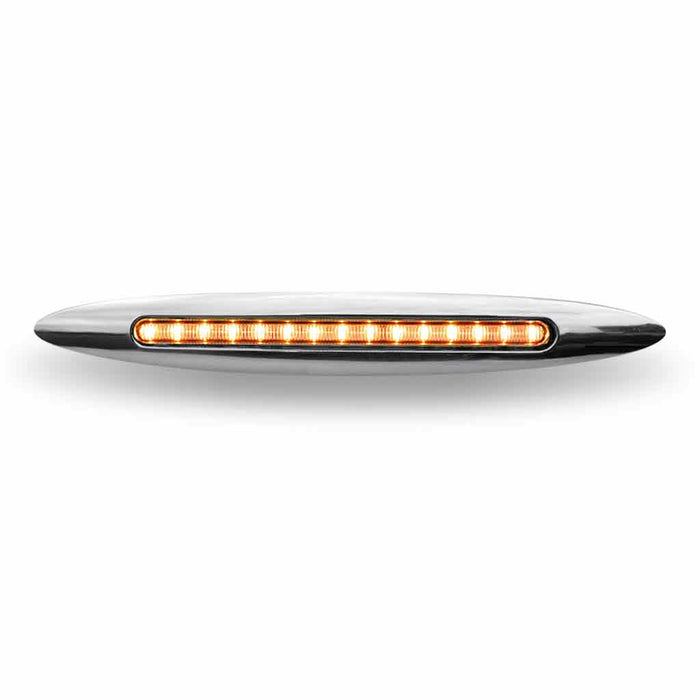 Light Gray 9" X 1" Flatline Clear Slim-Line Amber Marker LED (14 Diodes) 9" X 1" FLATLINE