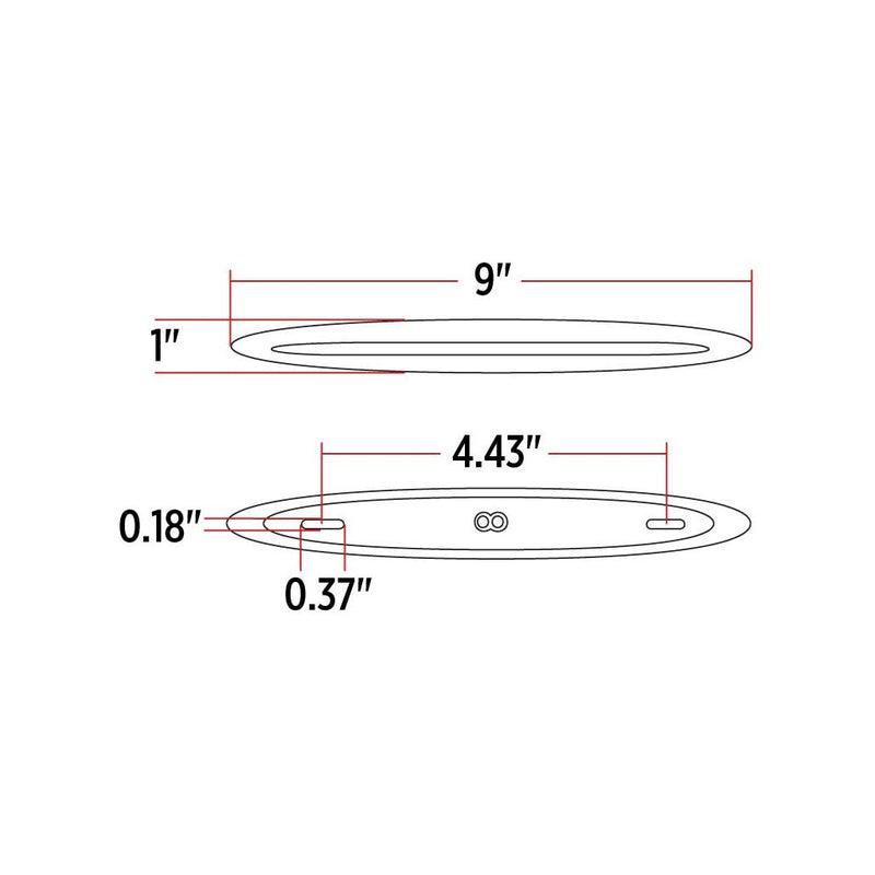 TLED-F9W (discontinued) 9x1" Flatline Color Slim-Line White Marker LED (14 Diodes) MARKER Lavender