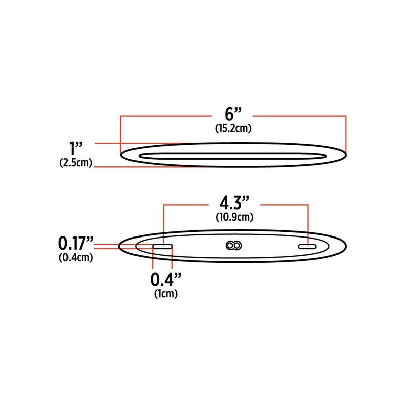TLED-FG4CR Slim Marker Flatline Clear Red LED (9 Diodes) MARKER Antique White