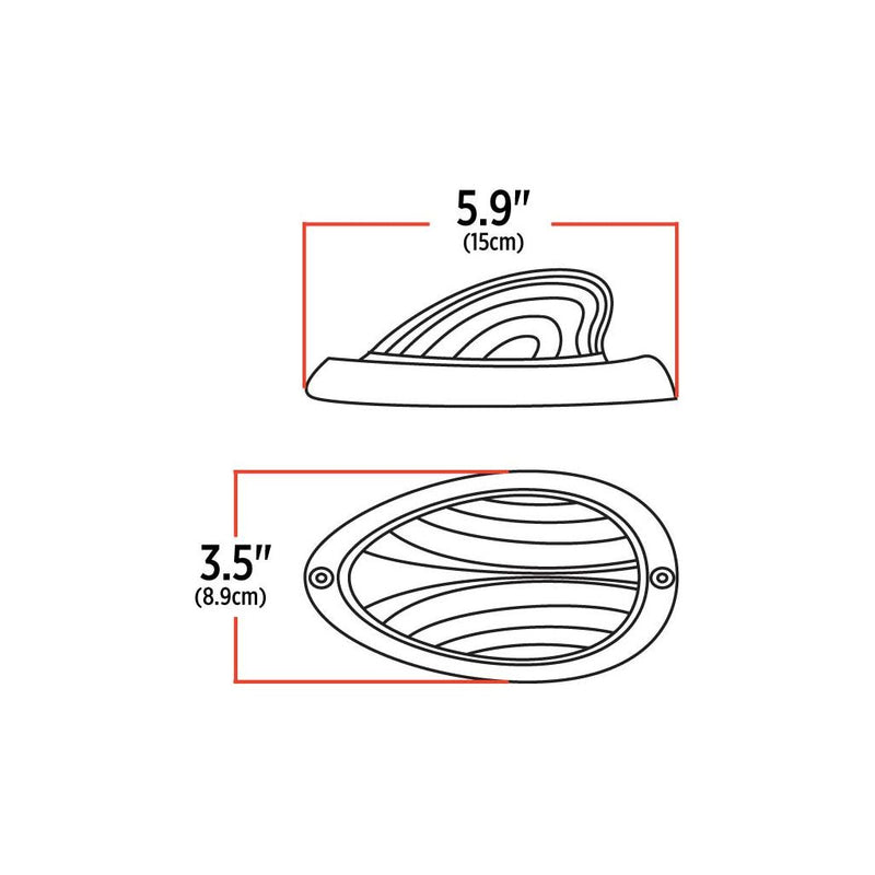 TLED-FLCA Freightliner Century, Columbia & Coronado Sleeper (Amber lens) LED with Base (35 Diodes)" 3 wire 2 function TURN SIGNAL Light Gray