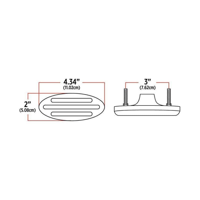 TLED-FPCA Flatline Peterbilt Clear Amber Fender Light (15 Diodes) TURN SIGNAL Beige