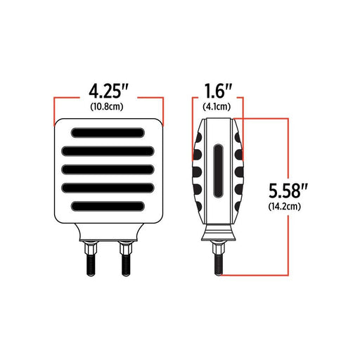 Black Flatline Double Face Double Post Square Clear LED DOUBLE FACE