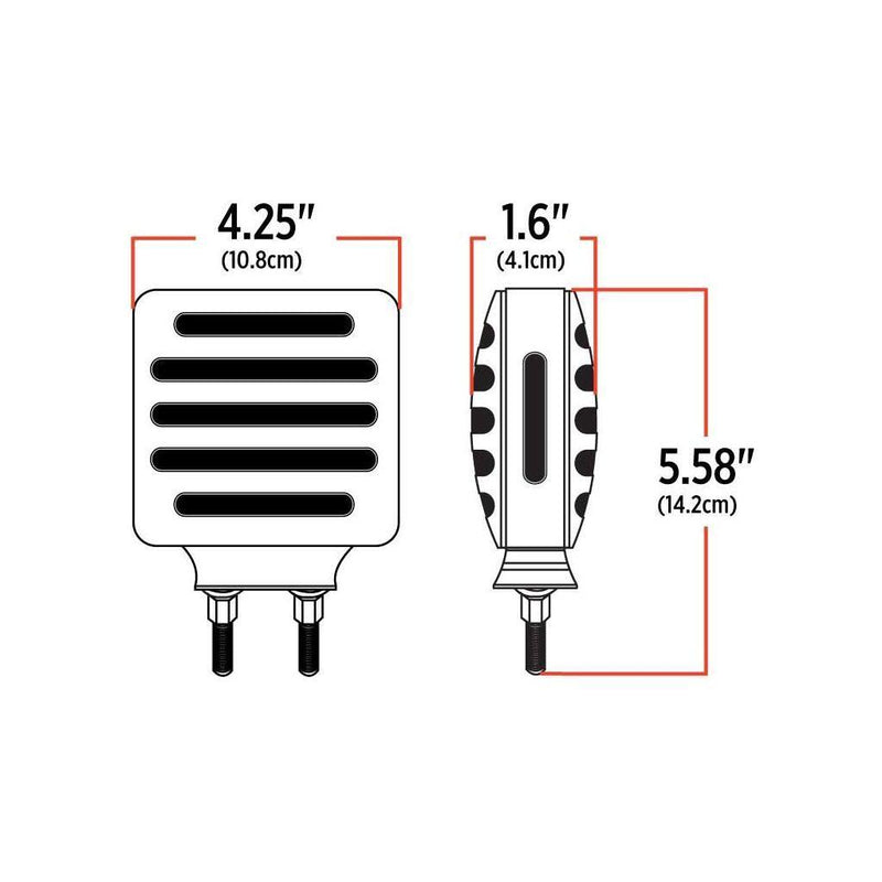 Flatline Double Face Double Post Square LED DOUBLE FACE Black