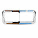 Light Gray Universal Rectangular Dual Flatline Headlight Bezel - Amber/Blue Headlight Bezel