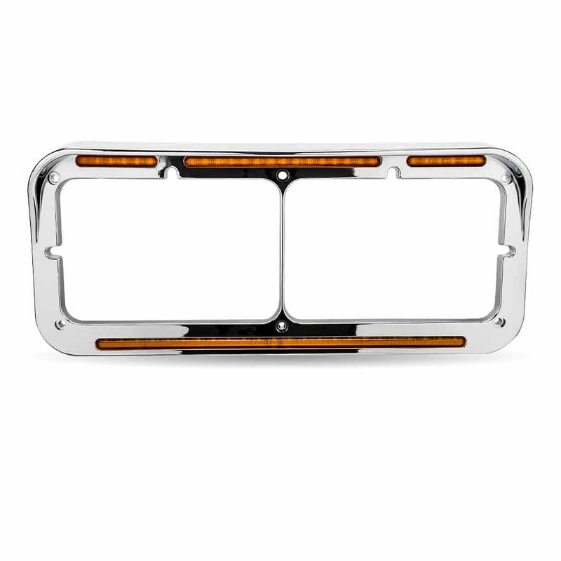 TLED-FX106 Universal Rectangular Dual Flatline Headlight Bezel - Amber/Blue 4X6 HEADLIGHT Light Gray