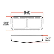 TLED-FX106 Universal Rectangular Dual Flatline Headlight Bezel - Amber/Blue 4X6 HEADLIGHT Light Gray