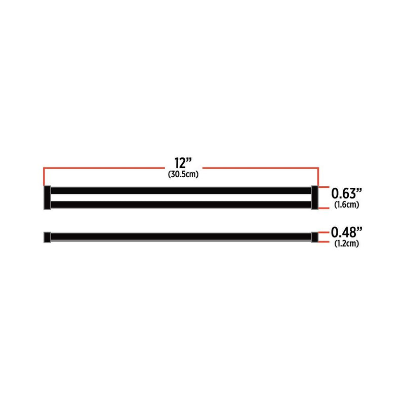 TLED-GL12CW 12" Glow Series Strip Light - Center Shine - White 12" CENTER GLOW Black