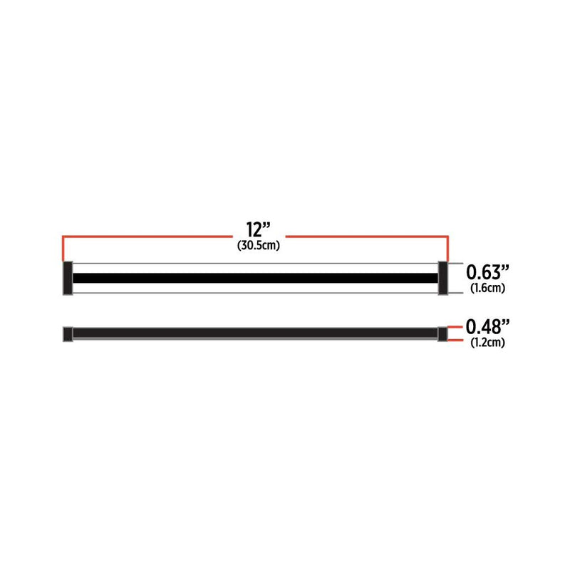 TLED-GL24SW 24" Glow Series Strip Light - Side Shine - White 24" glow strip Black