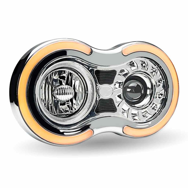 TLED-H104 “Retro Series” LED Projector Headlight Assembly with Glow Position & Marker LED Accents – Chrome (Driver Side) RETRO SERIES HEADLIGHT Light Gray