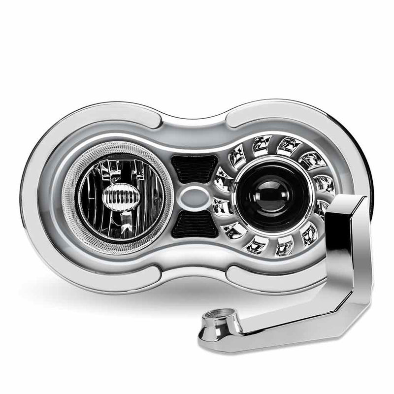 TLED-H106 “Retro Series” LED Projector Headlight Assembly with Glow Position & Marker LED Accents & Mounting Bracket – Chrome (Driver Side) RETRO SERIES HEADLIGHT Light Gray