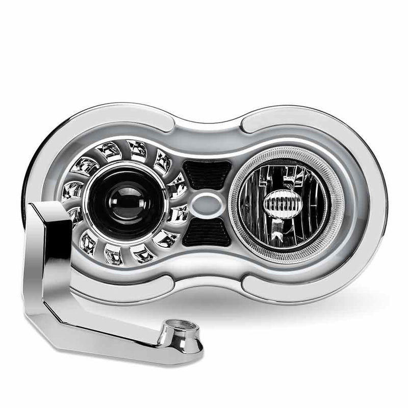 TLED-H107 “Retro Series” LED Projector Headlight Assembly with Glow Position & Marker LED Accents & Mounting Bracket – Chrome (Passenger Side) RETRO SERIES HEADLIGHT Light Gray