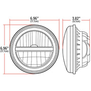 TLED-H118 7″ LED Reflector Headlight with Glow Position LED Accent – Combination High & Low Beam | 2200 Lumens 7" HEADLIGHT Light Gray