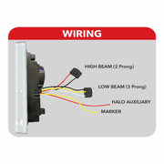 TLED-H120 Universal LED Projector Headlight Assembly with Glow Position Halos & Marker LEDs – Chrome (Driver Side) HEADLIGHT Light Gray