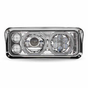 TLED-H121 Universal LED Projector Headlight Assembly with Glow Position Halos & Marker LEDs – Chrome (Passenger Side) HEADLIGHT Gray