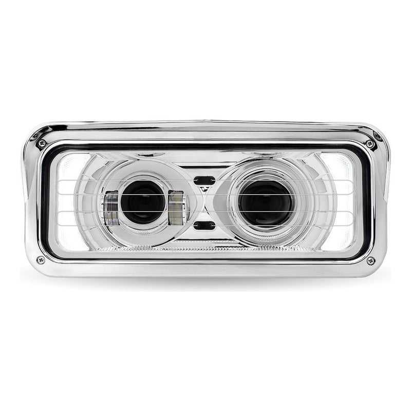 TLED-H127 RECT HEATED BACKLIT CHROME HEADLIGHT ASSEMBLY; PASS SIDE HEADLIGHT Light Gray