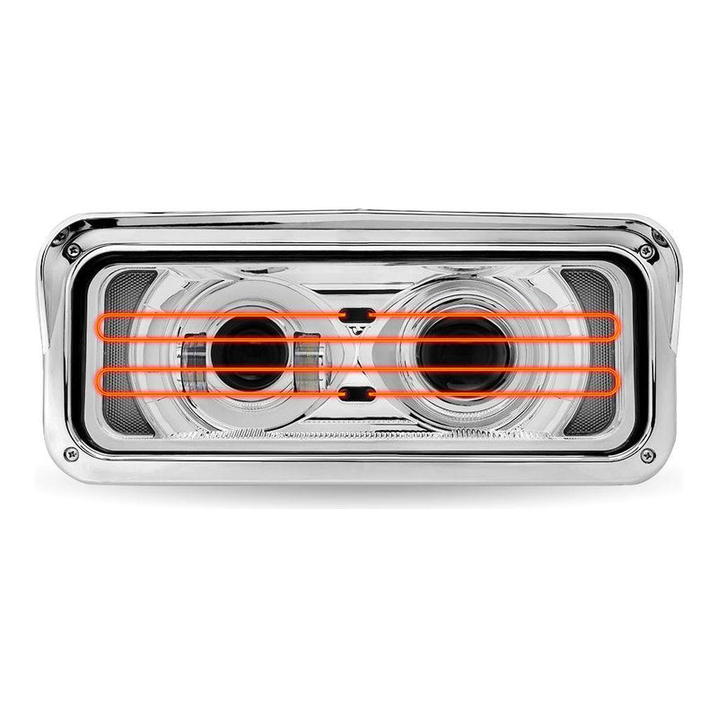 TLED-H127 RECT HEATED BACKLIT CHROME HEADLIGHT ASSEMBLY; PASS SIDE HEADLIGHT Light Gray