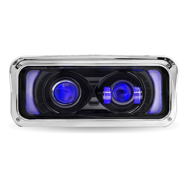 Universal LED Projector Headlight Assembly with Glow Position & Marker LED Accents (Choose Side and Color) HEADLIGHT Driver / Black,Driver / Chrome,Passenger / Black,Passenger / Chrome Dark Slate Gray