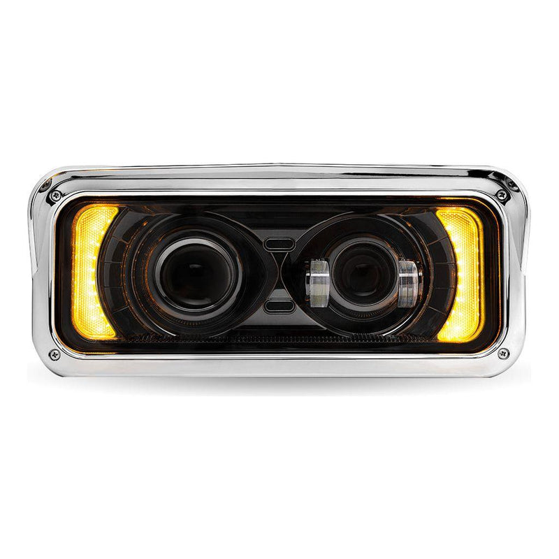 Universal LED Projector Headlight Assembly with Glow Position & Marker LED Accents (Choose Side and Color) HEADLIGHT Driver / Black,Driver / Chrome,Passenger / Black,Passenger / Chrome Black