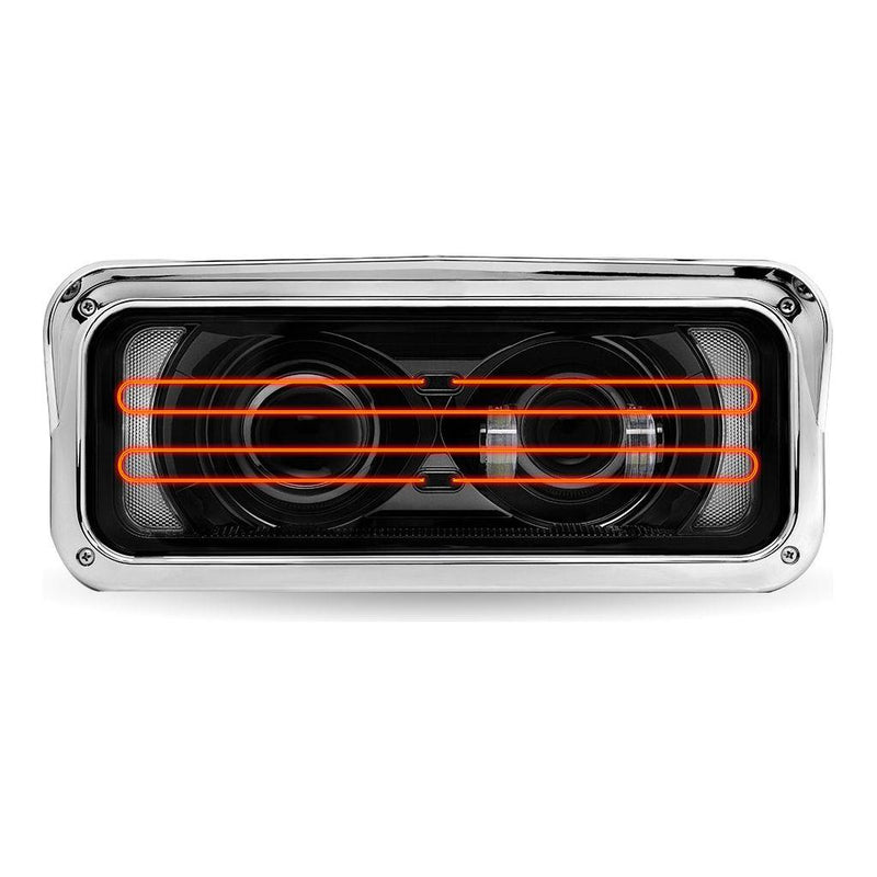 TLED-H136 Universal Heated LED Projector Headlight Assembly with Glow Position & Marker LED Accents – Black (Driver Side) HEADLIGHT Black