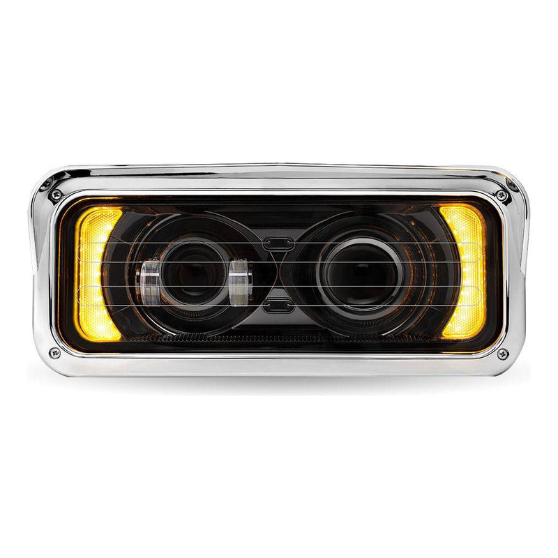 TLED-H137 Universal Heated LED Projector Headlight Assembly with Glow Position & Marker LED Accents – Black (Passenger Side) HEADLIGHT Black