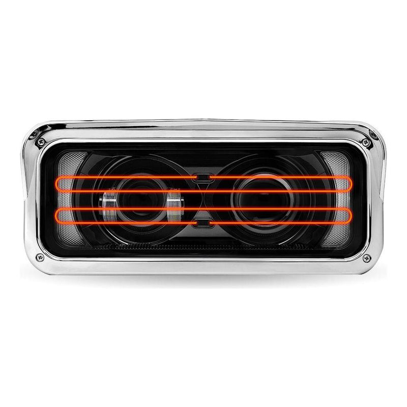 TLED-H137 Universal Heated LED Projector Headlight Assembly with Glow Position & Marker LED Accents – Black (Passenger Side) HEADLIGHT Black