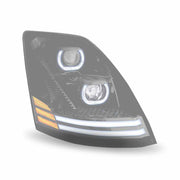 TLED-H20 Volvo VN/VNL LED Projector Headlight Assembly with LED Glow Position, Turn & Marker Accents – Black (Passenger Side) HEADLIGHT Light Slate Gray