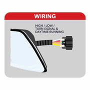 TLED-H20 Volvo VN/VNL LED Projector Headlight Assembly with LED Glow Position, Turn & Marker Accents – Black (Passenger Side) HEADLIGHT Light Gray