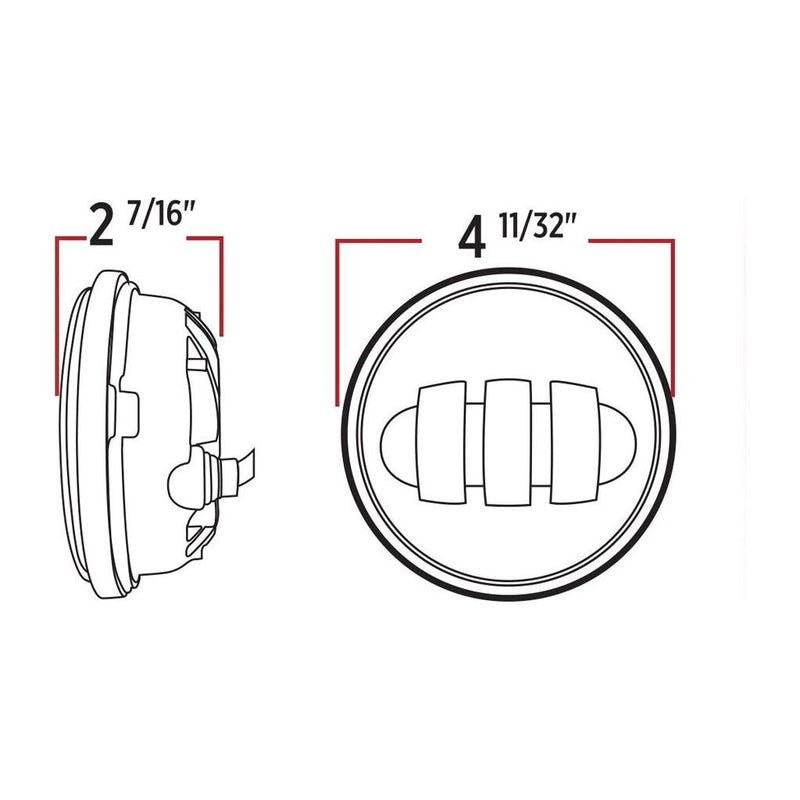 TLED-H27 4.5″ Motorcycle LED Fog Lights – 3000 Lumens (Pair) HEADLIGHT White Smoke