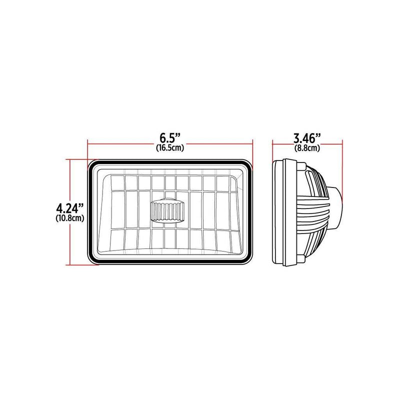 TLED-H2 4″ x 6″ LED Reflector Headlight – Low Beam | 1100 Lumens HEADLIGHT Black
