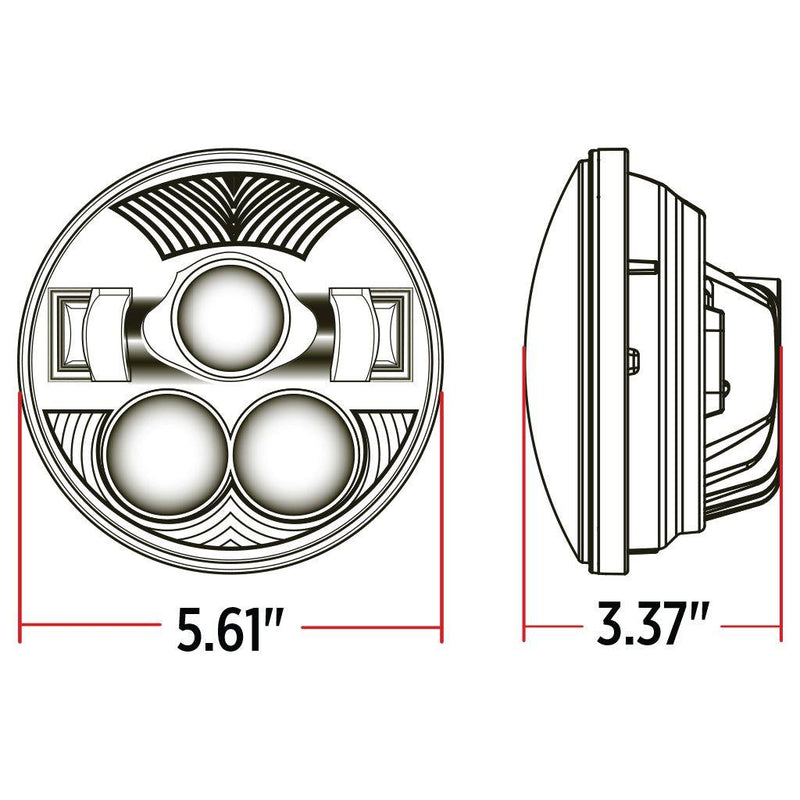 TLED-H38 5.75″ LED Projector Headlight – Combination High & Low Beam | 4500 Lumens HEADLIGHT Light Gray