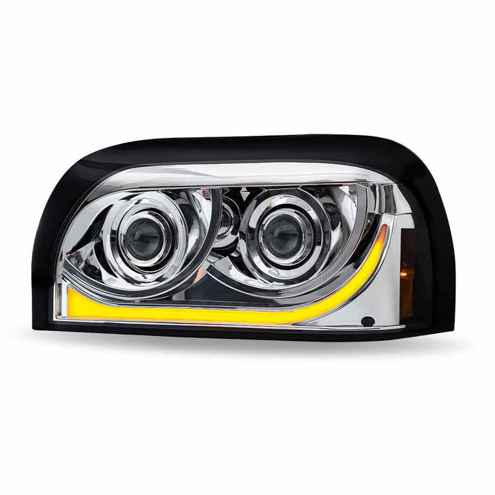 Dark Slate Gray TLED-H49 Freightliner Century LED Projector Headlight Assembly with LED Glow Position, Turn & Marker Accent – Chrome (Driver Side) HEADLIGHT