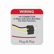 TLED-H4 5″ x 7″ LED Projector Headlight with Glow Position LED Halo – Combination High & Low Beam | 2600 Lumens HEADLIGHT Light Gray