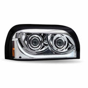 TLED-H50 Freightliner Century LED Projector Headlight Assembly with LED Glow Position, Turn & Marker Accent – Chrome (Passenger Side) HEADLIGHT Light Gray