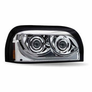 TLED-H50 Freightliner Century LED Projector Headlight Assembly with LED Glow Position, Turn & Marker Accent – Chrome (Passenger Side) HEADLIGHT Light Gray