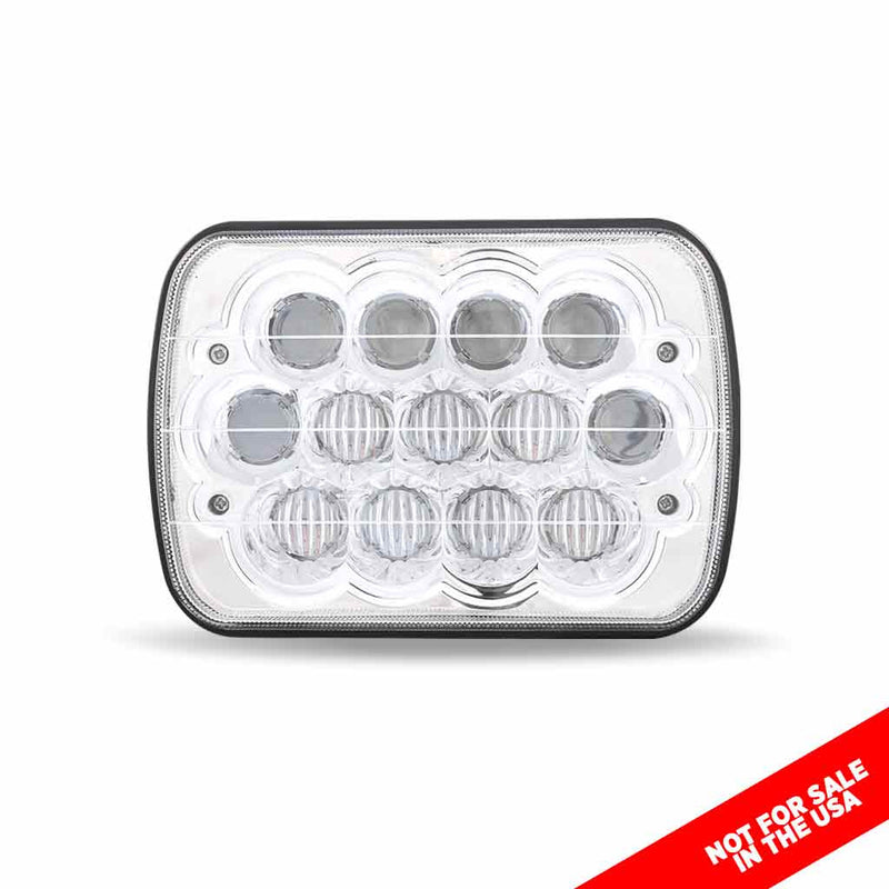 TLED-H52 5" x 7" Square Economy LED Headlight with Adapter Plug (1900 Lumens) - Not DOT Approved 5"x7" HEADLIGHT Light Gray