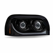 TLED-H58 Freightliner Century LED Projector Headlight Assembly with LED Glow Position, Turn & Marker Accent – Black (Passenger Side) HEADLIGHT Light Gray
