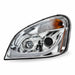 Gray TLED-H66 Freightliner Cascadia LED Projector Headlight Assembly with LED Glow Position, Turn & Marker Accent – Chrome (Driver Side) HEADLIGHT