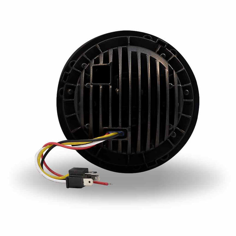 TLED-H70 7″ LED Projector Headlight with Glow Position LED Halo – Combination High & Low Beam | 3000 Lumens 7" HEADLIGHT Black