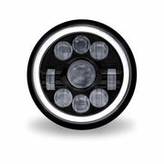 TLED-H70 7″ LED Projector Headlight with Glow Position LED Halo – Combination High & Low Beam | 3000 Lumens 7" HEADLIGHT Light Gray